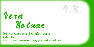 vera molnar business card